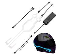 Huasean Striscia Luminosa per caschi da Moto - Spia Luminosa a LED per caschi da Moto,Caschi LED Light Night Riding Signal Helmets Light Si Adatta alla Maggior Parte dei caschi da Moto