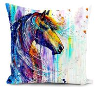 HUASHUZI cavallo federe cuscini per divano 40 x 40 equitazione regali ragazza regalo donna cavalli accessori copricuscini 40x40 decorativi cuscino soggiorno camera da letto