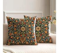 HUASHUZI Copri Cuscini William Morris 45 x 45 cm Decorazioni Boho Motivo Doppio Lato Federe Set di 2 Decorazione Casa per Divano Panca Divano