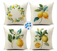 HUASHUZI copricuscini federe cuscini divano esterno impermeabili limone frutta estate da per moderni decorativi sedie sdraio giardin addobbi 40x40cm set da 4
