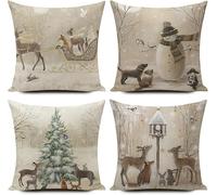 HUASHUZI decorazioni natalizie inverno addobbi natalizi natale cuscini natalizi cuscino 40 x 40 cm natalizio per la casa christmas decorations xmas cushion covers pillow