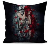 HUASHUZI federe cuscini divano 40 x 40 cm cranio gotico regalo donna gadget copricuscini divano cuscino decorativi soggiorno camera da letto accessori