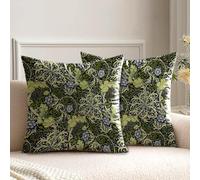 HUASHUZI Federe per cuscini William Morris 45x45 cm Motivo a doppio lato a tema alghe, federa per cuscino decorativa, set di 2, decorazione per la casa, per divano, panca, divano