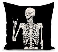 HUASHUZI teschio federe cuscini divano 40 x 40 cm halloween umano teschio decorativo nero gotico copricuscini fodera cuscino decorativi soggiorno camera da letto accessori