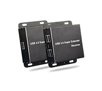 Huasion Extender USB 2.0 196ft Over Cat5e Cat6 Cable 1 Input 4 Porte Output Plug and Play No Driver Needed Support All Operating Systems Two Web Cameras Work Synchronously