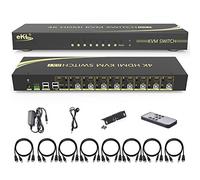 Huasion KVM Switch 8 Porte HDMI 2.0 KVM Switch Supports Hotkey Switching 4K@60Hz 4:4:4 1080p 3D 8 in 1 Out 8 PC Share with One Set of Keyboard and Mouse