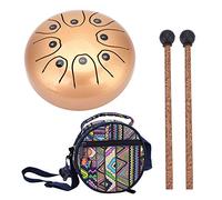 HUASON Tamburo per Lingua in Acciaio Inossidabile, Tamburo per Lingua da 5,5 Pollici 8 Note, Tamburo per Lingua Handpan Handpan per L'Educazione Musicale Dei Bambini (Oro)