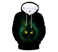 HUASON Unisex Felpe di Natale Cucciolo 3D Colorata Hoodie Uomo Donna Divertente Felpa con Cappuccio(XL)