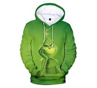 HUASON Unisex Felpe di Natale Cucciolo Renna 3D Hoodie Divertente Colorata Felpa con Cappuccio per Uomo e Donna (XL)