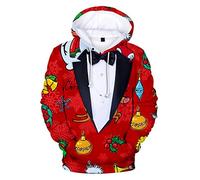 HUASON Unisex Felpe di Natale Cucciolo Renna 3D Hoodie Divertente Colorata Felpa con Cappuccio per Uomo e Donna (S)