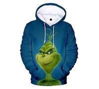 HUASON Unisex Felpe di Natale Cucciolo Renna 3D Hoodie Divertente Colorata Felpa con Cappuccio per Uomo e Donna (L)