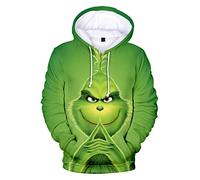 HUASON Unisex Felpe di Natale Cucciolo Renna 3D Hoodie Divertente Colorata Felpa con Cappuccio per Uomo e Donna (L)