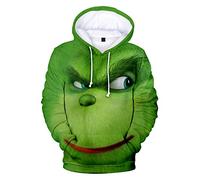HUASON Unisex Felpe di Natale Cucciolo Renna 3D Hoodie Divertente Colorata Felpa con Cappuccio per Uomo e Donna (2XL)