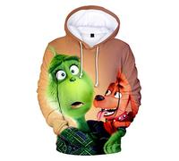 HUASON Unisex Felpe di Natale Cucciolo Renna 3D Hoodie Divertente Colorata Felpa con Cappuccio per Uomo e Donna (M)
