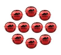 HUASUN 10 Pezzi 5cm Campanellini Natalizi Colore Campanelli Grandi Sonagli per Decorazione di Natale, Matrimonio, Compleanno, Decorazioni per Feste Decorativi (Rosso)