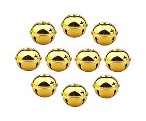 HUASUN 10 Pezzi 5cm Campanellini Natalizi Colore Campanelli Grandi Sonagli per Decorazione di Natale, Matrimonio, Compleanno, Decorazioni per Feste Decorativi (Oro)