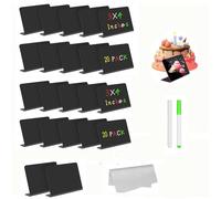 HUATEEN 20 Pezzi Mini Lavagnette Cancellabili,Piccolo Lavagnetta Cancellabili Lavagne Riutilizzabili a Forma di L da Cucina Segnaposto per Segni di Messaggio Buffet Festa di Nozze Panetteria