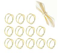 HUATEEN Portatovaglioli Oro,12 PCS Decorativa Anelli per Tovaglioli Eleganti in Juta e Design da Tavola,Ferma Tovaglioli per MatrimoniBanchetti, Ramadan e Feste,Decorazione per Cene e Ricevimenti