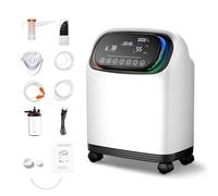 HUATUO Concentratore di ossigeno, fornisce ossigeno altamente concentrato al 93% e livelli regolabili da 1 a 8. Con telecomando, ruote girevoli per una mobilità fluida e pratica maniglia per il