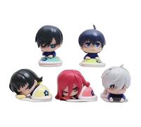 Huawealthy 5 figure di anime Blue Lock Diversi personaggi e forme di postura addormentata modellazione 5 cm figura anime per scrivania e decorazione della stanza e collezione