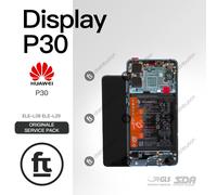 HUAWEI DISPLAY P30 ELE L09 L29 ORIGINALE FRAME AURORA BLU BATTERIA TOUCH SCHERMO