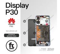 HUAWEI DISPLAY P30 ELE L09 L29 ORIGINALE FRAME CRYSTAL BATTERIA TOUCH SCHERMO
