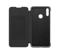 HUAWEI Flip Cover Originale Y7 2019, Colore Nero in Eco Pelle