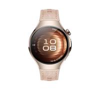 Huawei WATCH 5 (42 mm), cassa in acciaio inox 904L e cinturino beige. Compatibile con iOS e Android e chiamate E-sim