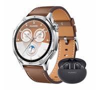 HUAWEI WATCH GT 5 46mm Smartwatch + FreeBuds 5i Nero,Design elegante, Nuova modalità corsa e ciclismo, Monitoraggio della salute, 14 giorni1 di durata della batteria, iOS e Android, Marrone