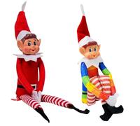 HUAWELL 2 pezzi Elfo di Natale Peluche Novità Lungo Bendy Ragazzo Cattivo Elfi di Natale Bambola Regalo per Bambini Natale Felice Anno Nuovo 30,5 cm