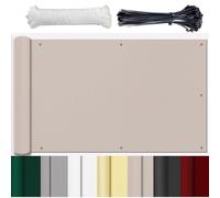 HUAXIQUE Paravento per balcone e protezione dal vento, rivestimento per balcone, protezione dal vento per balcone, telo in plastica opaca 100% privacy per privacy, terrazzo Taupe 90x400cm