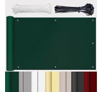 HUAXIQUE Protezione per la Privacy per Balcone Copri Ringhiera Balcone Impermeabile Anti UV con Fascette Privacy Recinzione Copertura per Balcone 50x350cm Verde Scuro