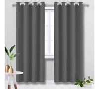 HUAXIQUE Tende Cameretta Bambini 90x200cm 1 Pezzi con Anelli Anti Fredde Impermeabile Morbide Tende Pannello per Cameretta Casa Interni Finestra Grigio Scuro