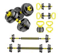 HUAYA Set di manubri regolabili, pesi liberi da 4,5 a 40,8 kg, con connettore, manubri 4 in 1, bilanciere, kettlebell e supporto push-up, set di pesi regolabili per palestra a casa, attrezzature per