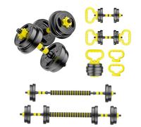 HUAYA Set di manubri regolabili, pesi liberi da 4,5 a 40,8 kg con connettore, manubri 4 in 1, bilanciere, kettlebell e supporto push-up, set di pesi regolabili per palestra a casa, attrezzature per il