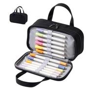 Huayeex Astuccio Portapenne E Portamatite Pochette Portaoggetti Capiente e | Grande Borsa Portamatite con Zip Per Scuola Università Aula Studio Biblioteca Ufficio Casa Viaggio E Prodo Nero