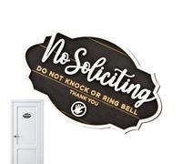 Huayeex Cartello Vietato Vendere Porta a Porta per Casa - Segno Non Bussare,Decorazione Legno Divertente Accessori Casa Benvenuto Ufficio Appartamento Cancello Muro Giardino Cortile Vicini