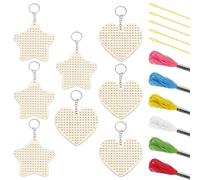 Huayeex Kit per ricamo a mano, kit da ricamo a forma di cuore in legno con stelle, per lavori di cucito con aghi per casa, studio, viaggi, pendolari, attività di viaggio