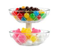 Huayeex Organizzatore Snack per Piano Cucina | Ciotola della Frutta Trasparente Rimovibile a 2 Scomparti con Coperchio | Portaconfetti per Casa Tavolo Cinema Noci Angolo Festa Camera Film Scrivania