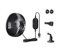 Huayeex Ventilatore AC Per Auto | Ventilatore Elettrico per Sedile Posteriore Auto - Potente Circolatore D'Aria Con Ventosa A 3 Velocità Ricaricabile USB Per Casa E Veicolo