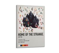 HUAYEQWHELH Poster decorativo da parete con scritta "Young The Giant Home of The Strange", stampa artistica da parete in stile vintage, per soggiorno e camera da letto, 50 x 75 cm, con cornice
