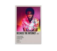 HUAYEQWHELH Poster di Donald Glover Because The Internet 2013, decorazione artistica da parete decorativa vintage su tela per soggiorno, camera da letto, 60 x 90 cm, senza cornice