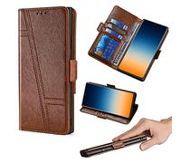 HUAYIJIE GKLTCK Flip Custodia per LG G7 Fit Cover Custodia Case [Marrone]