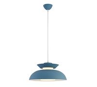 HUAYUSEDF Apparecchio di illuminazione minimalista in alluminio Luci a sospensione a soffitto a testa singola Macaron Loft Lampadario con paralume colorato sopra il tavolo(Blue)