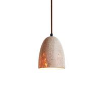 HUAYUSEDF Lampada a sospensione con base luminosa a in travertino | Plafoniera in pietra gialla a testa singola con paralume in stile giapponese vintage for il soggiorno interno del ristorante