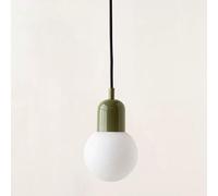 HUAYUSEDF Lampada a sospensione semplice piccola in vetro lattimo da soffitto moderna a di metà secolo isola verde nordica sopra il lavello della cucina Mini lampadario