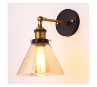 HUAYUSEDF Lampade da parete for interni for corridoio in ottone vintage moderne con braccio oscillante regolabile sul comodino for soggiorno Vanità del bagno/Ambra/B,Transparent-E,Amber-E(Amber,B)