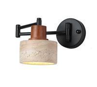 HUAYUSEDF Sconce da parete in travertino giallo a vite E27, applique a testa singola in stile industriale nordico, lampade a personalizzate, lampada decorativa for toletta ingresso sul comodino