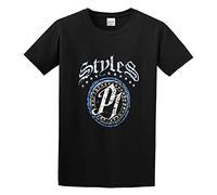 huazheng Man's Round Neck Aj Styles Wrestling Sports T-Shirt Black XL