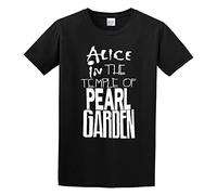 huazheng Man's Round Neck Alice in The Temple of Pearl Garden Sports T-Shirt Black M
